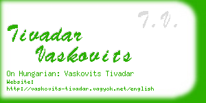 tivadar vaskovits business card